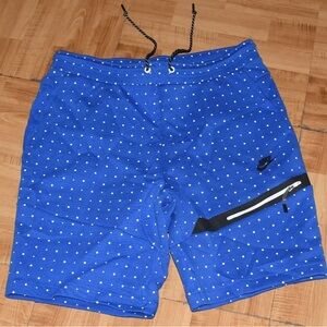 Nike Tech Fleece Shorts Royal Blue w/White Polka Dot